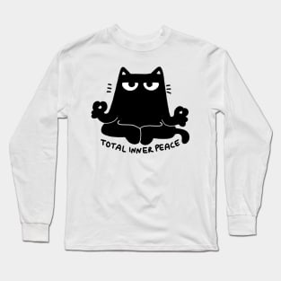 Total inner peace meditating cat Long Sleeve T-Shirt